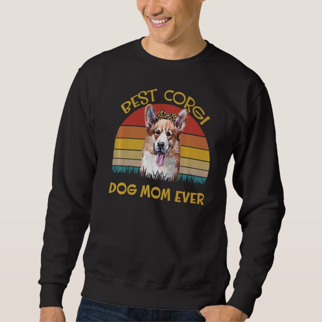 Womens Lovely Dog Holder Dog  Best Dog Mum Corgi Sweatshirt (Front)