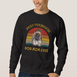 Womens Lovely Dog Holder Dog  Best Dog Mum Pekinge Sweatshirt