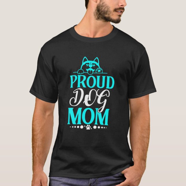 Womens Lovely Dog Holder Dog Lover Proud Dog Mum T-Shirt (Front)