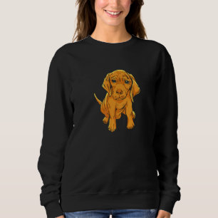 Womens Lovely Dog Holder Dog Lover Vizsla Puppy Sweatshirt