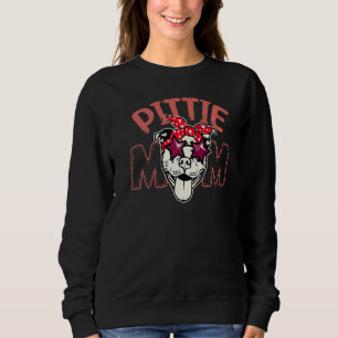 Womens Lovely Dog Holder  Pitbull Mama Pittie Mum Sweatshirt