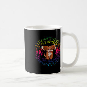 Womens Lovely Dog Saying I Am Mostly Peace Love An Coffee Mug