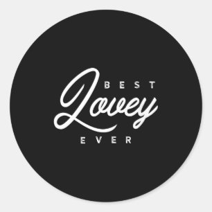 Womens Lovey Design_ Lovey Ever V-neck  Classic Round Sticker
