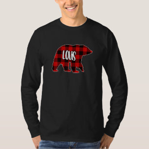 Womens Lovis Bear Custom Red Buffalo Plaid Christm T-Shirt