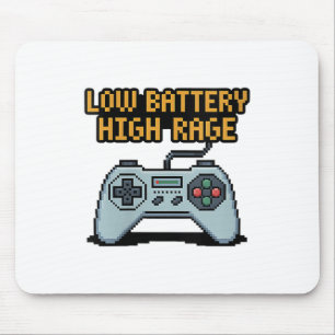 Womens Low Battery High Rage Gamer Quote V-neck  Mouse Pad