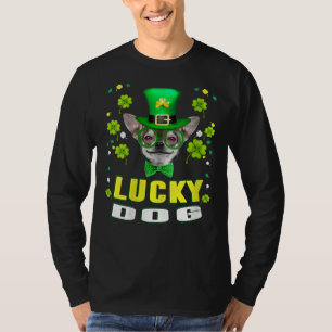 Womens Lucky Dog Chihuahua Leprechaun Hat Funny St T-Shirt