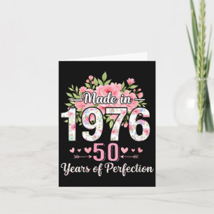 Women's made in 1976 floral 50th birthday women 50 card