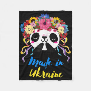 Womens Made In Ukraine Panda  Fleece Blanket