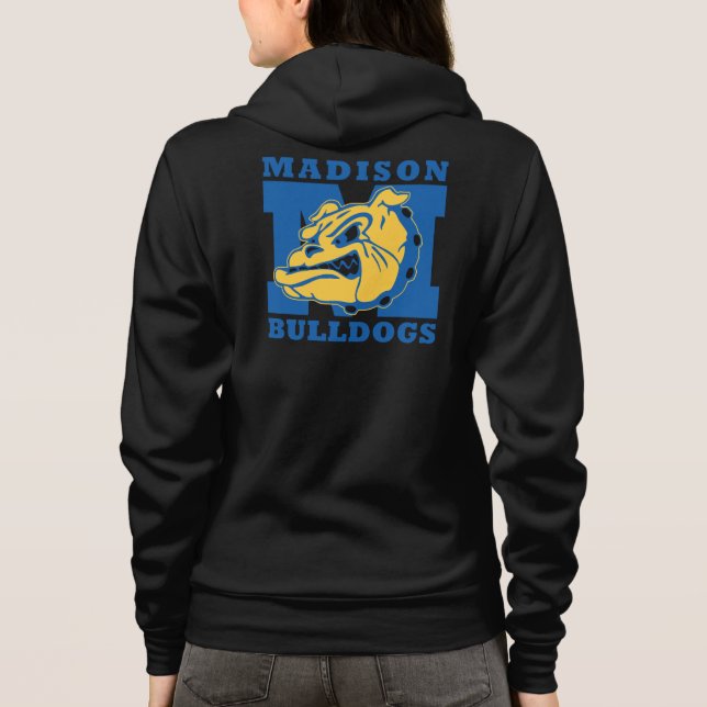 Women's Madison Bulldogs Zip Hoodie - deep grey (Back)