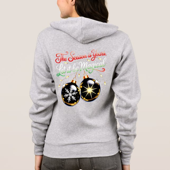 Women's Magical Christmas Ornament Cozy Festive Wi Hoodie (Back)