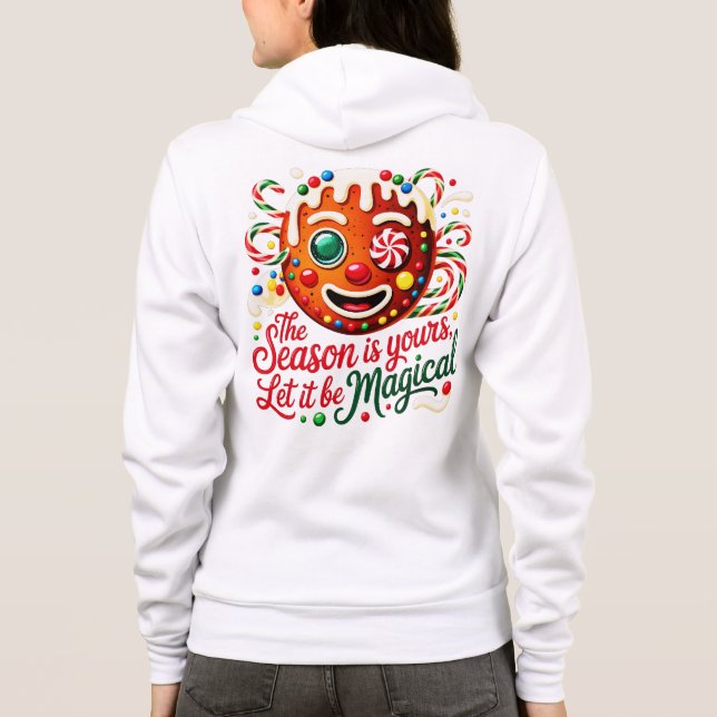 Women's Magical Gingerbread Cozy Christmas Pullove Hoodie (Back)