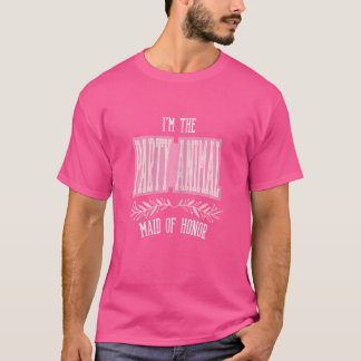 Womens   Maid of Honour Animal Matching Bacheloret T-Shirt