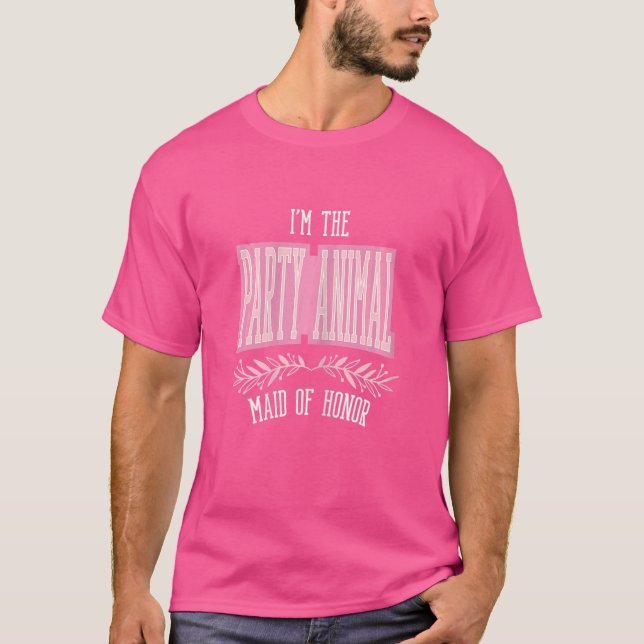 Womens   Maid of Honour Animal Matching Bacheloret T-Shirt (Front)