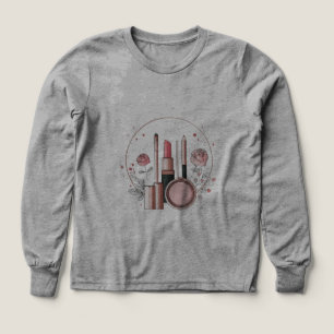 Women's Makeup Lover T-Shirt Lipstick Powder Lin