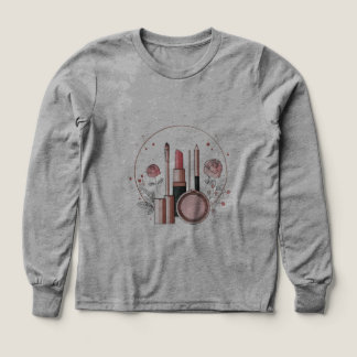 Women's Makeup Lover T-Shirt | Lipstick Powder Lin