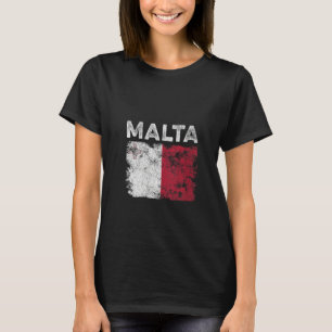 Womens Malta Flag Distressed Men Women Kids Ma T-Shirt