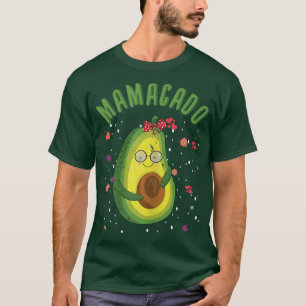 Womens Mama Avocado Mummy Mum Baby Pregnant Happy T-Shirt