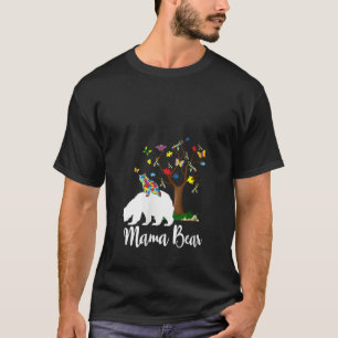 Womens Mama Bear Autism Awareness Love Support T S T-Shirt