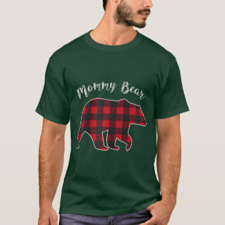Womens Mama Bear Christmas Pajama Plaid Buffalo Fa T-Shirt