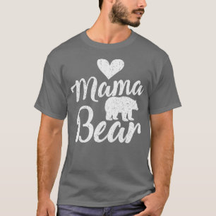 Womens Mama Bear Heart Love Family Matching Mum Gi T-Shirt