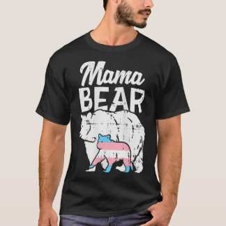 Womens Mama Bear Transgender Trans Pride Flag Tran T-Shirt