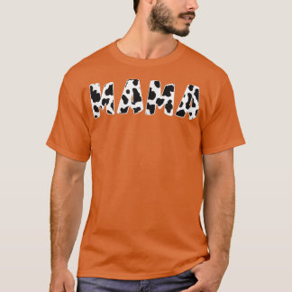 Womens Mama Cow Print Cow Pattern Farmer Mum Mothe T-Shirt