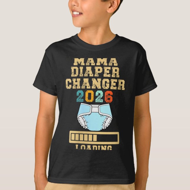 Womens Mama Diaper Changer 2026 New Baby Loading F T-Shirt (Front)
