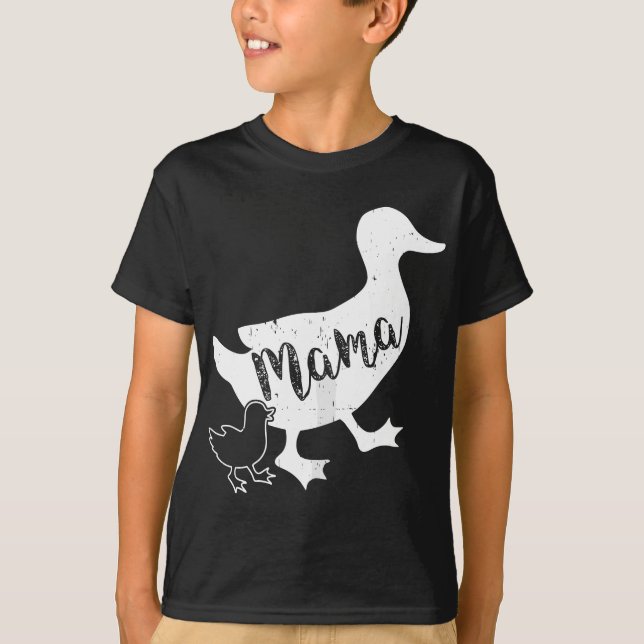 Womens Mama Duck and 2 Ducklings, Mum Duck T-Shirt (Front)