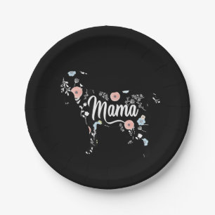 Womens Mama Goat Floral Mum Lover Mor Grandma Paper Plate