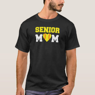 Womens Mama High School Grade Senior Softball Mum  T-Shirt