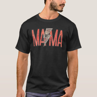 Womens MAMA Leopard Skull Boho Rocker Mum Mother's T-Shirt