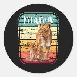 Womens Mama Lion Lioness New Mum Cute Mummy Gift F Classic Round Sticker