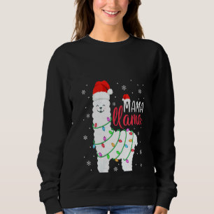 Womens Mama Llama Funny Christmas Llama Mum Alpaca Sweatshirt