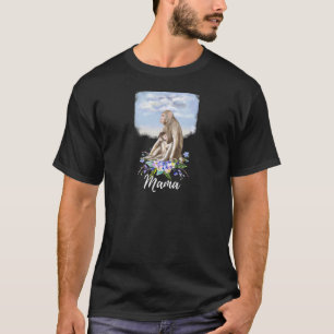 Womens Mama Monkey New Mum Cute Mummy For Mothers T-Shirt