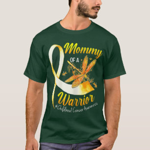 Womens Mama Mum Mummy Of A Warrior Childhood Cance T-Shirt