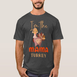 Womens Mama Turkey Matching Family Group Cute Mum T-Shirt