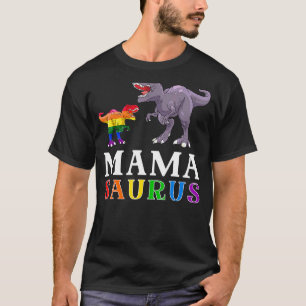 Womens Mamasaurus T Rex LGBT Pride Cute Dinosaurs  T-Shirt