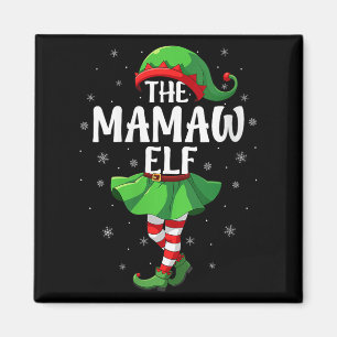 Womens Mamaw Elf Christmas Girls Women Elf Squad X Magnet