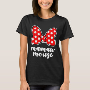 Womens Mamaw Mouse Family Vacation Bow T-Shirt