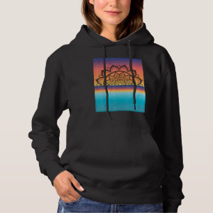 Womens Mandala Vintage Graphic Sunset Lotus Hoodie