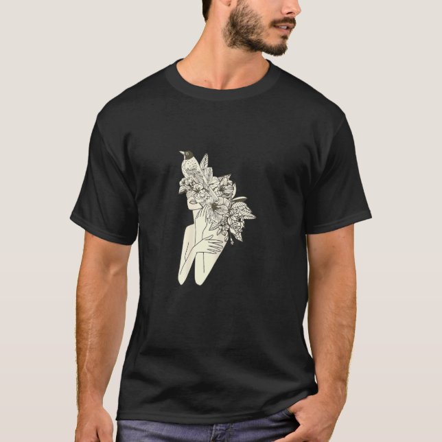 Womens Mandala with Yoga Tattoo Henna Flower of Li T-Shirt (Front)