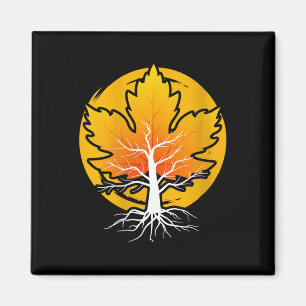 Womens Maple Leaf Autumn Fall Season Tree Leaf Map Magnet