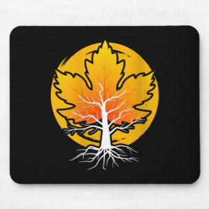Womens Maple Leaf Autumn Fall Season Tree Leaf Map Mouse Pad