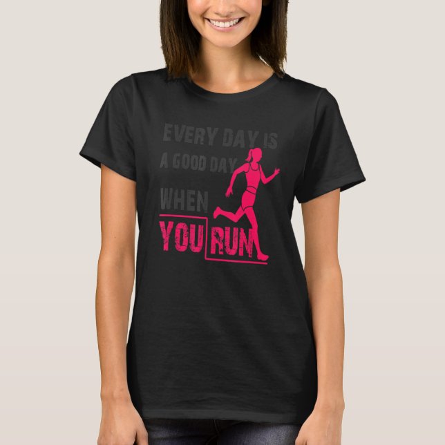 Womens Marathon Running  Training Fitness Gym Exer T-Shirt (Front)