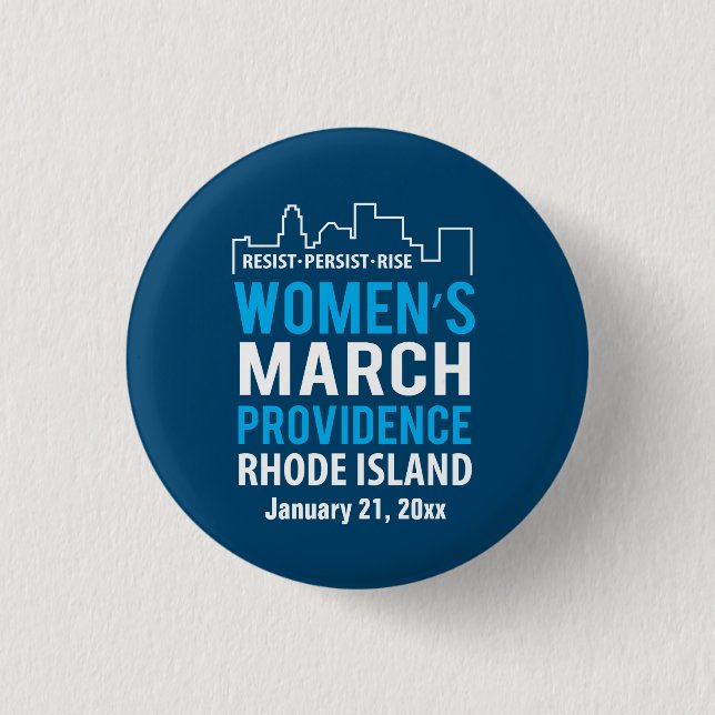 Women's March Providence Rhode Island January 3 Cm Round Badge (Front)