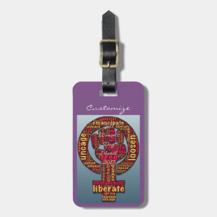 women's march raised fist 2017 luggage tag