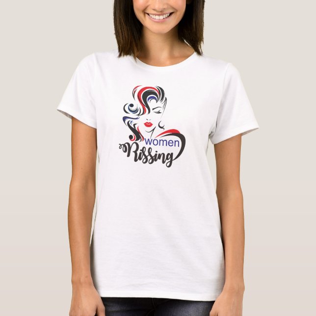 women's march rising feminist T-Shirt (Front)