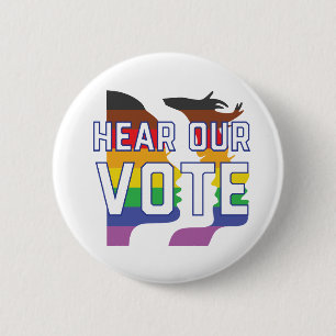 Women's March SF - Pride - Hear Our Vote 6 Cm Round Badge