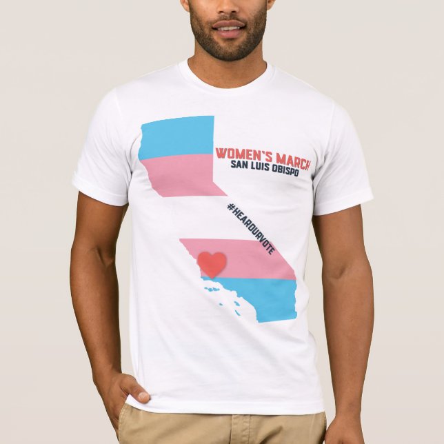 Women's March SLO - Transgender Pride Flag T-Shirt (Front)