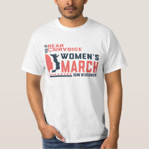 Women's march Wisconsin rise up hear our voices T-Shirt